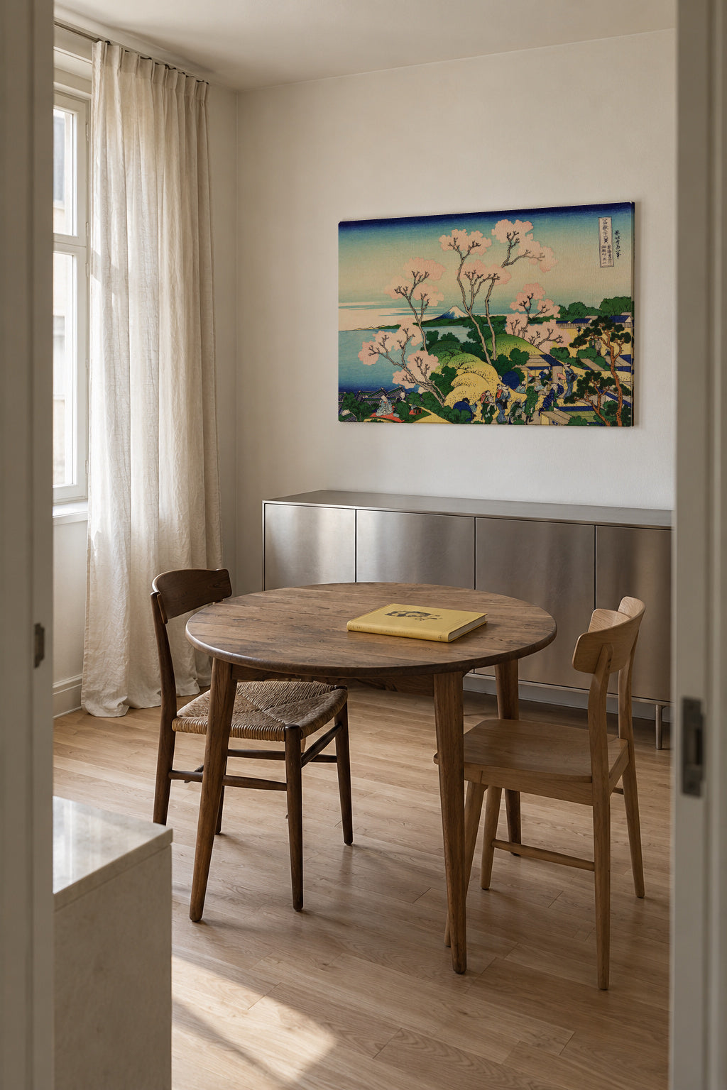 Fuji from Goten Yama - Katsushika Hokusai - Unframed canvas in an interior