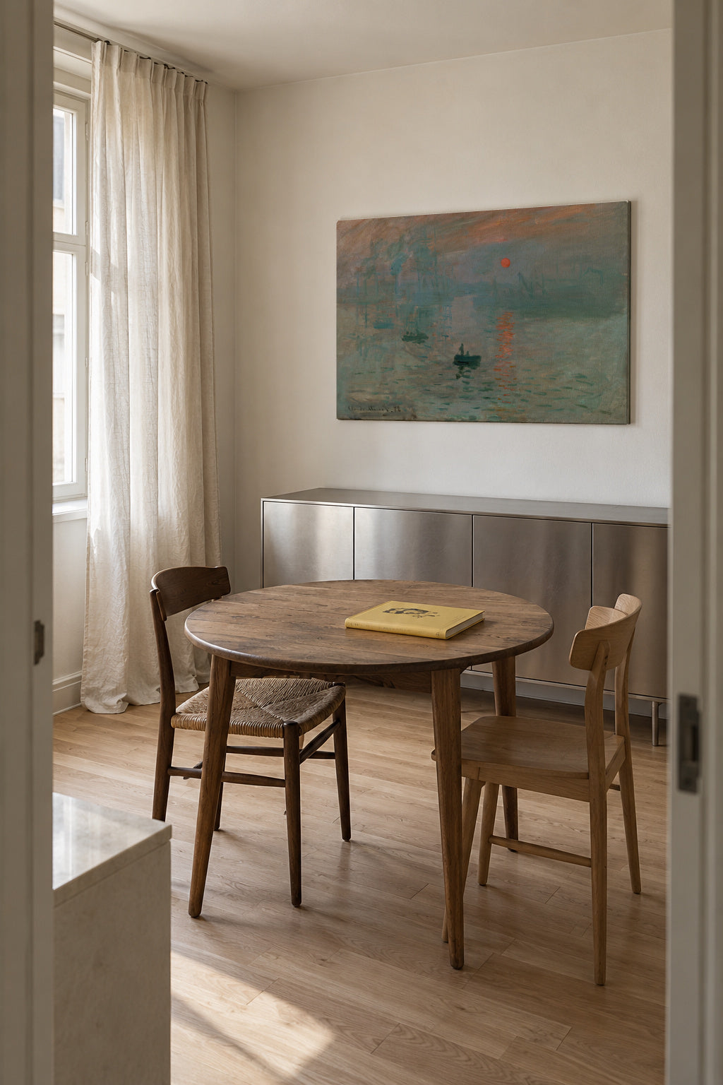 Impression, Sunrise - Claude Monet - Unframed canvas in an interior