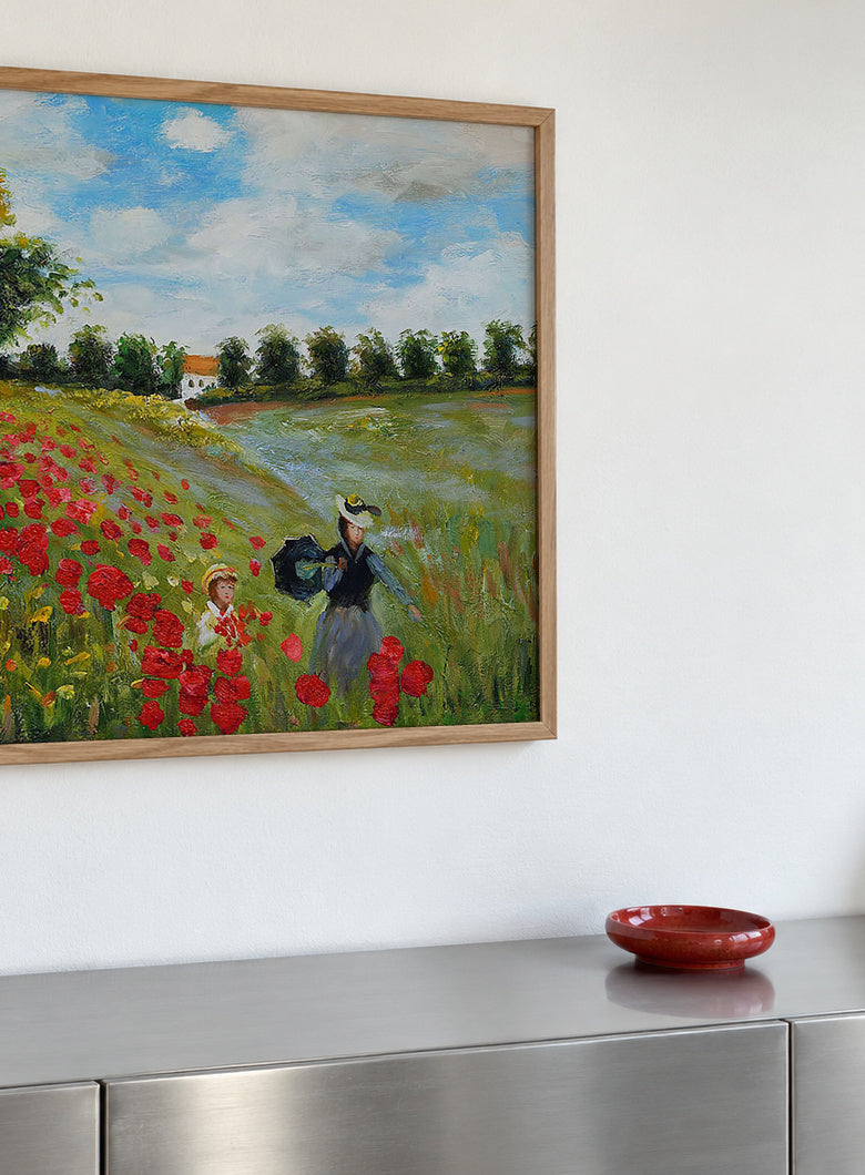 Poppy Field in Argenteuil - Claude Monet - Framed poster detail