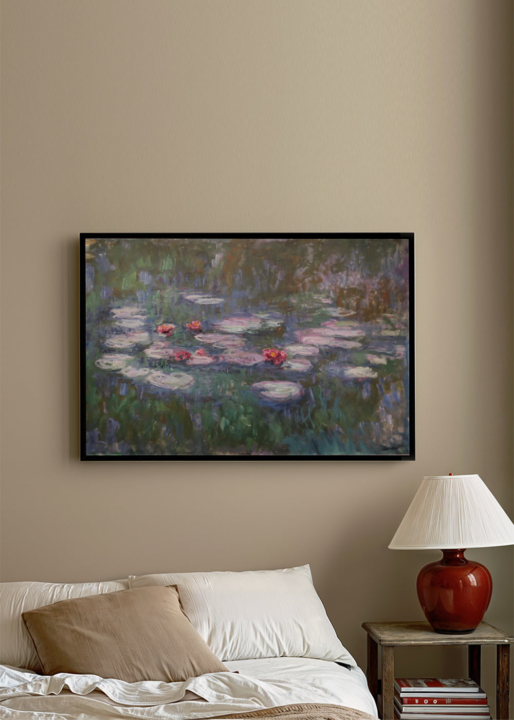 Water lilies - Claude Monet - Framed poster in an interior