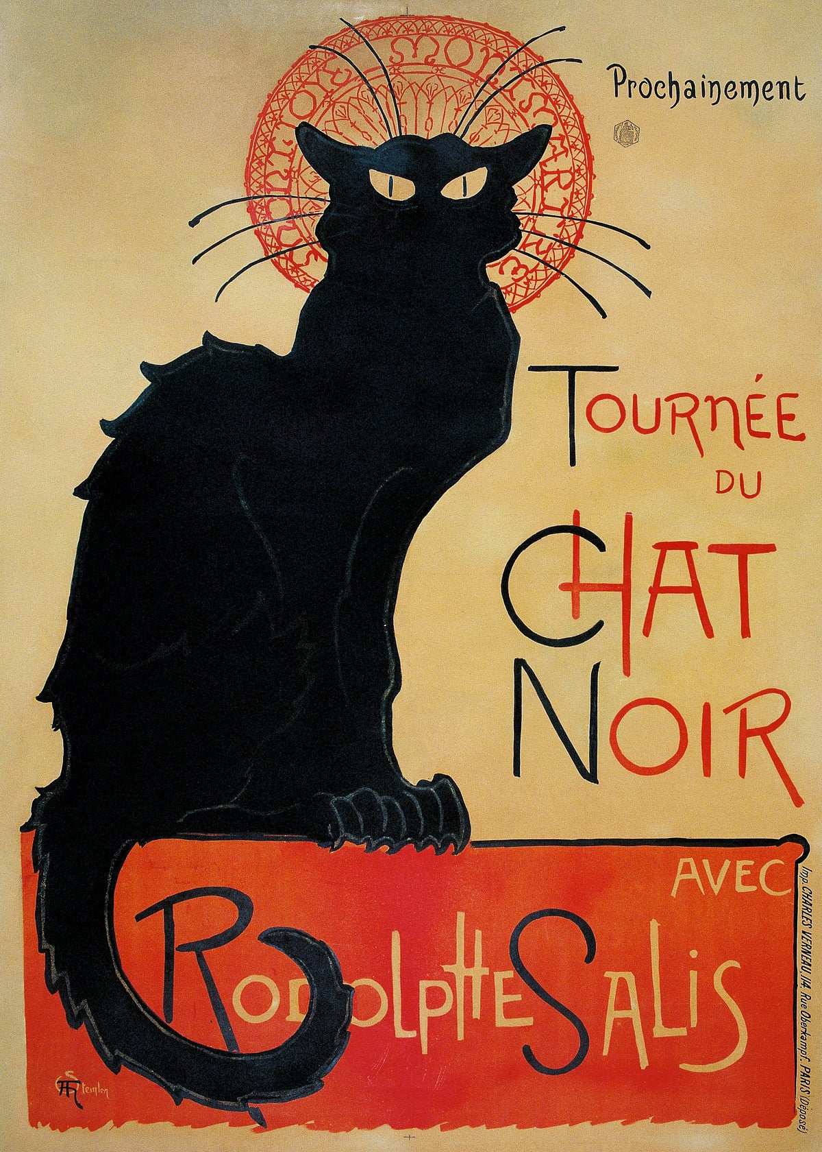 Le Chat Noir - Théophile Alexandre Steinlen - Unframed art print