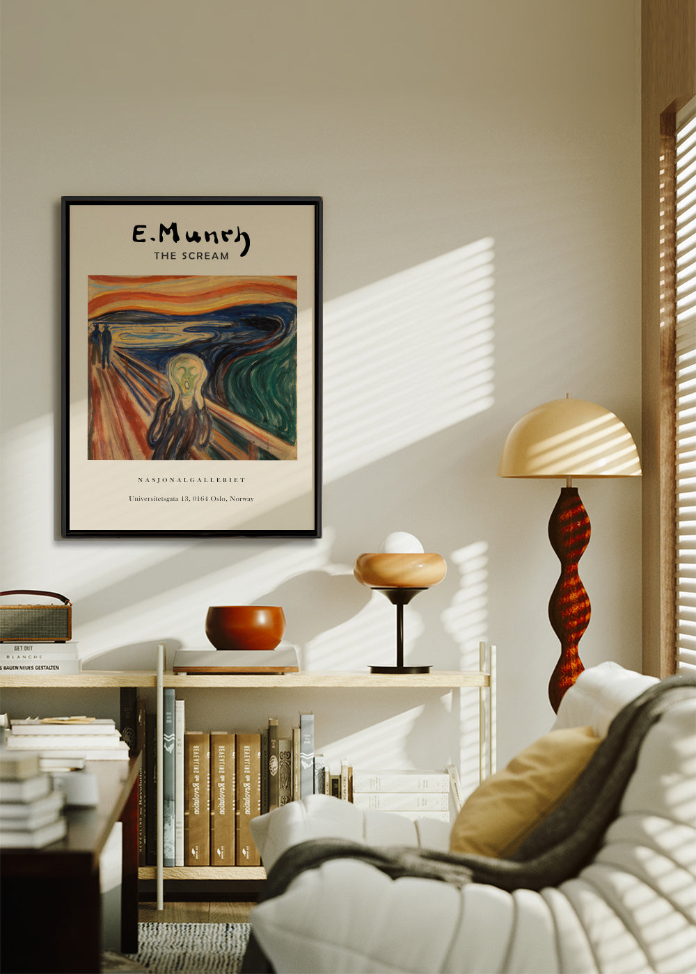 The Scream Exhibition - Edvard Munch - Framed canvas in an interior