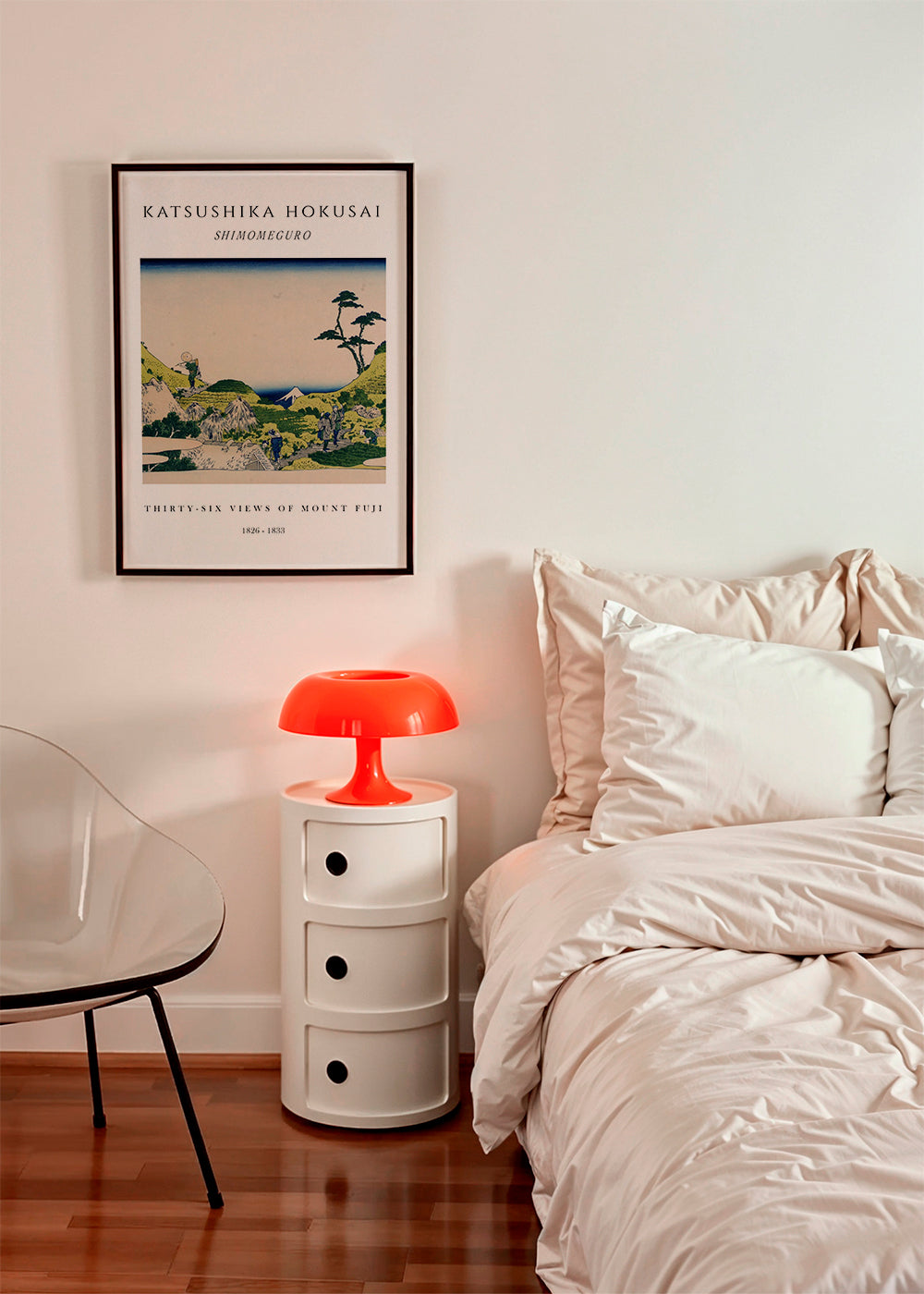 Shimomeguro Exhibition White - Katsushika Hokusai