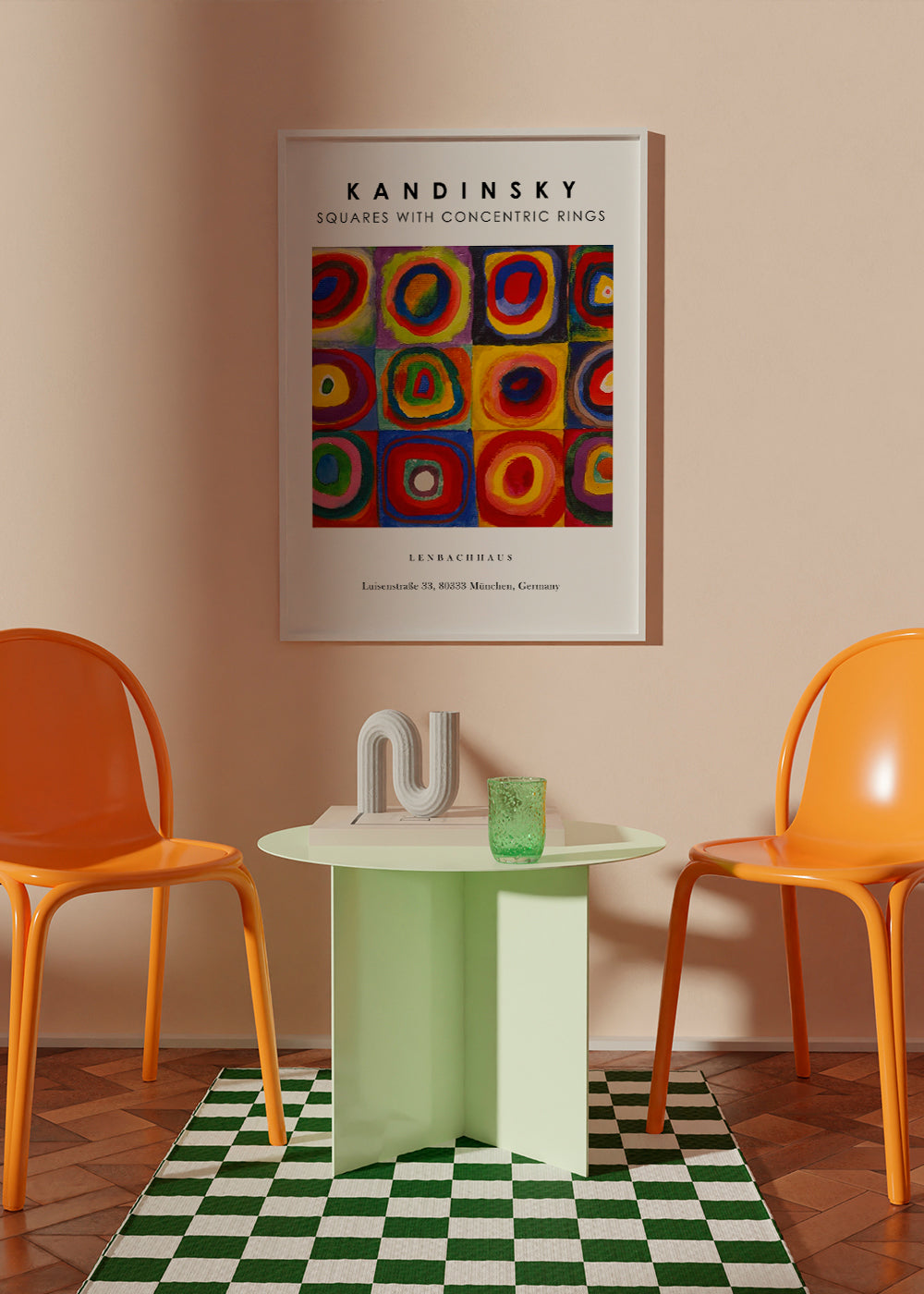 Colour Study - Squares and Concentric Rings Exhibition White - Vasili Kandinsky