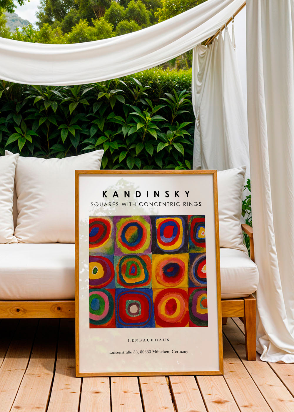 Colour Study - Squares and Concentric Rings Exhibition White - Vasili Kandinsky