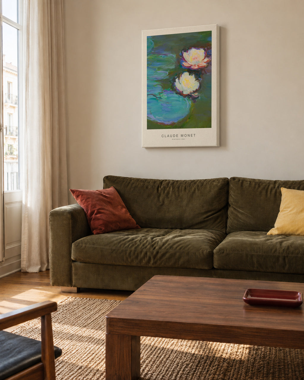 Nympheas (Special Edition) - Claude Monet - Unframed canvas in an interior