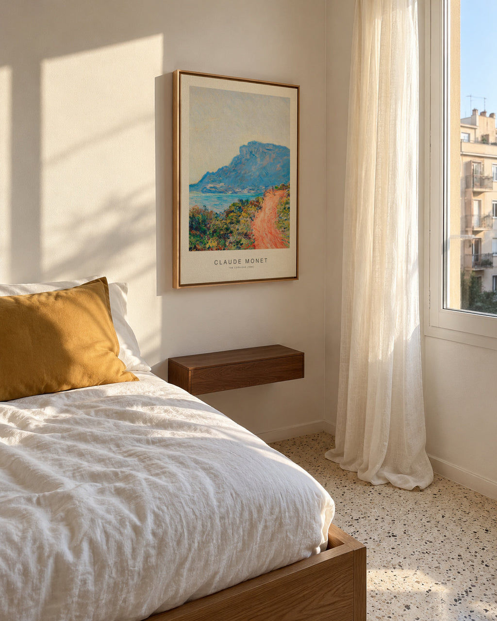 The Corniche (Special Edition) - Claude Monet - Framed canvas in an interior