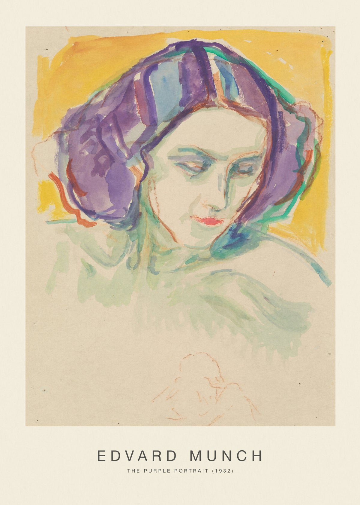 The Purple Portrait (Special Edition) - Edvard Munch - Unframed art print