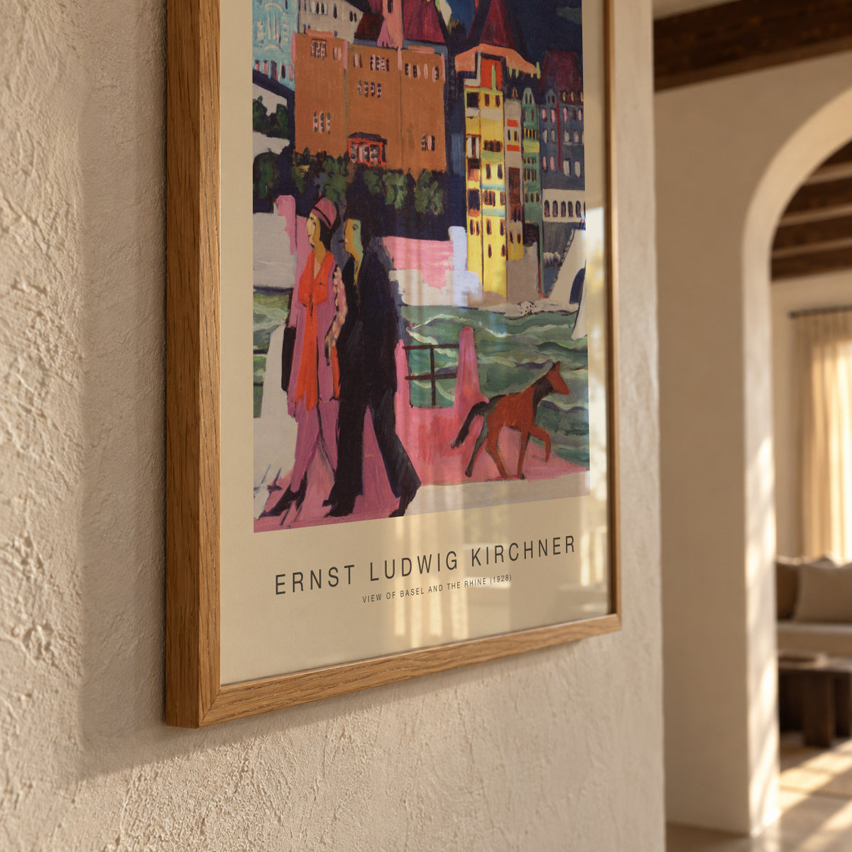View of Basel & The Rhine (Special Edition)- Ernst Ludwig Kirchner - Framed poster detail