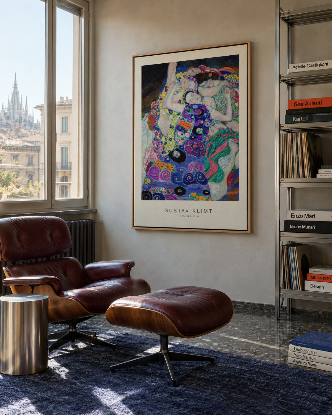 The Maiden (Special Edition) - Gustav Klimt - Framed canvas in an interior