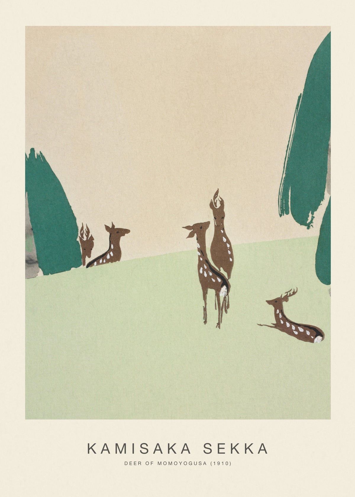 Deer of Momoyogusa (Special Edition) - Kamisaka Sekka - Unframed art print