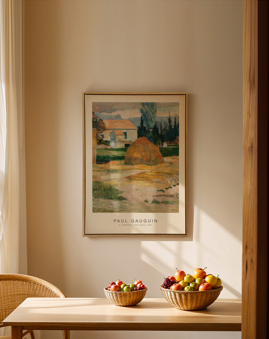 A Landscape Near Arles (Special Edition) - Paul Gauguin - Framed canvas in an interior
