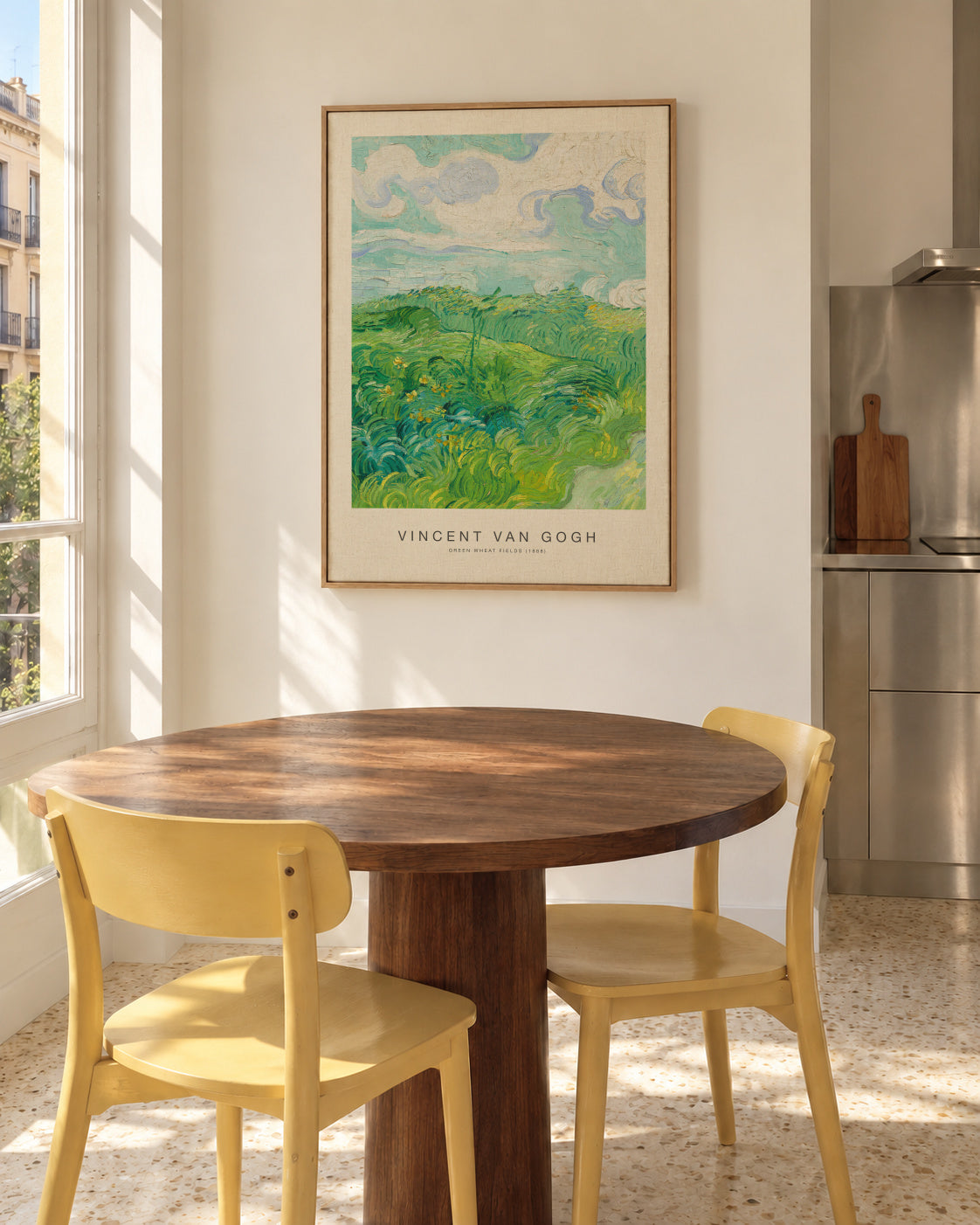 Green Wheat Fields (Special Edition) - Vincent van Gogh - Framed canvas in an interior