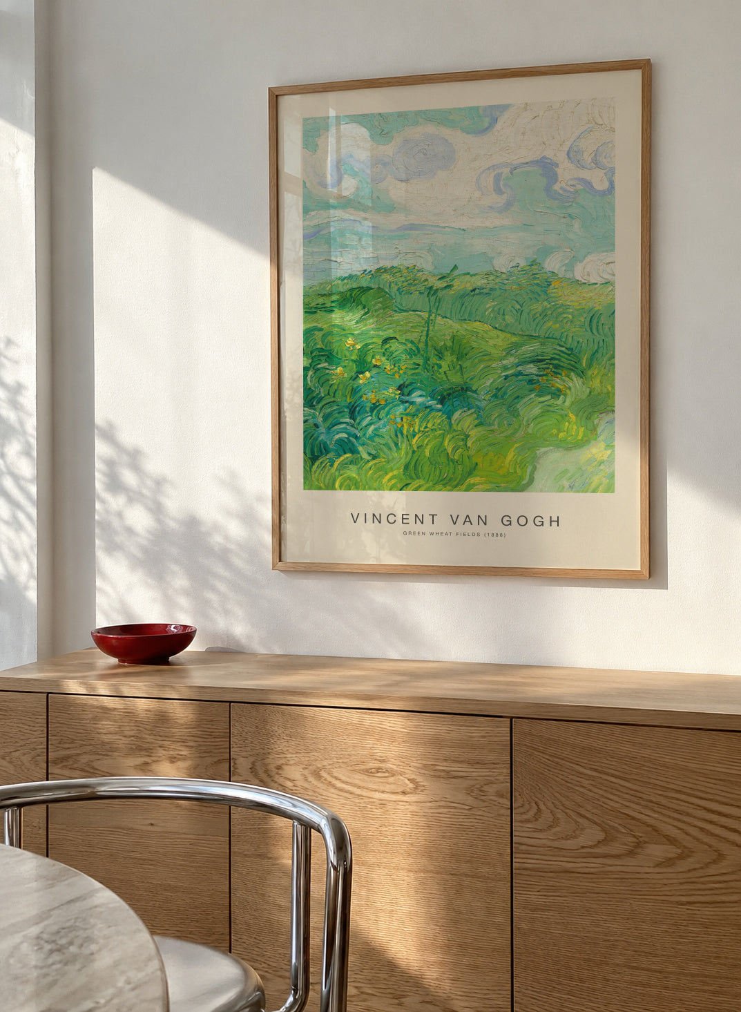 Green Wheat Fields (Special Edition) - Vincent van Gogh - Framed poster in an interior