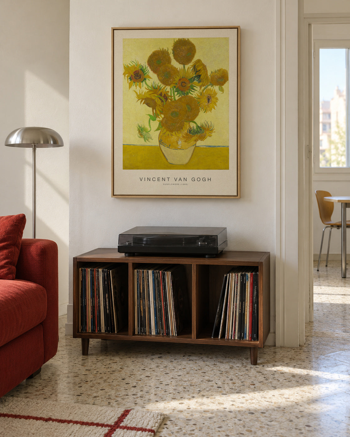 Sunflowers (Special Edition) - Vincent van Gogh - Framed canvas in an interior