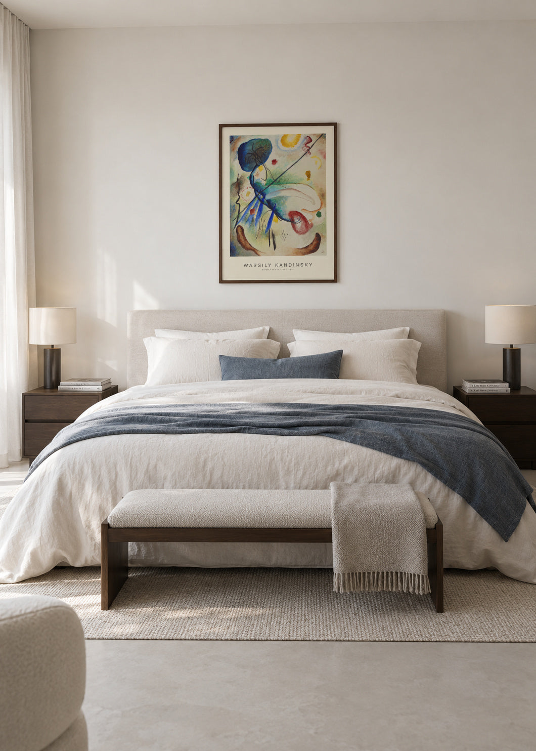 Water & Black Lines (Special Edition) - Wassily Kandinsky - Framed poster in an interior