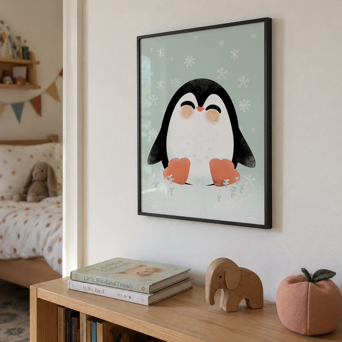 Animignons the Penguin - Framed poster in an interior