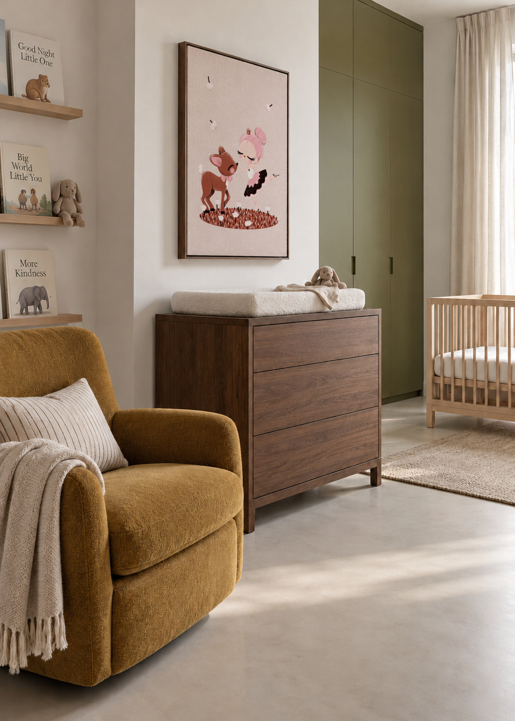 The Fawn and the Ballerina - Framed canvas in an interior