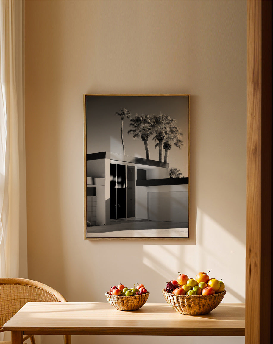 Black California - Palm Springs Modern Design - Framed canvas in an interior