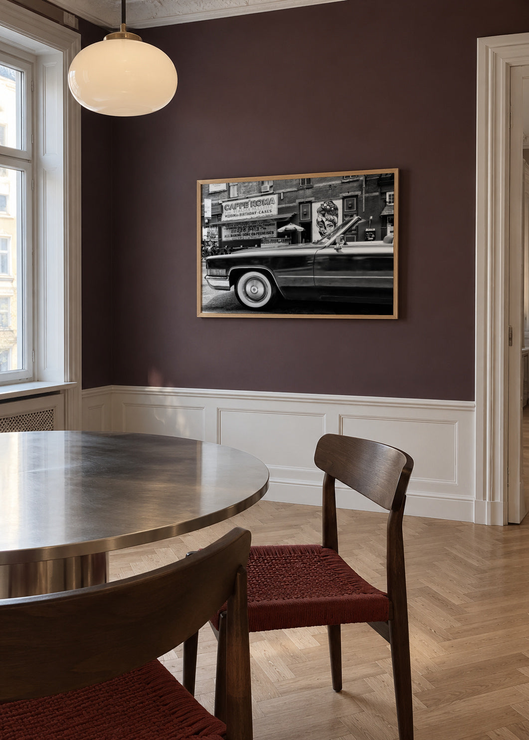 Black Manhattan - Classic Car - Framed poster in an interior