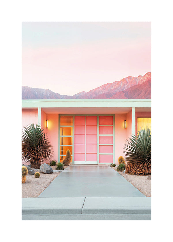 Botanischer Druck Palm Springs Rosa