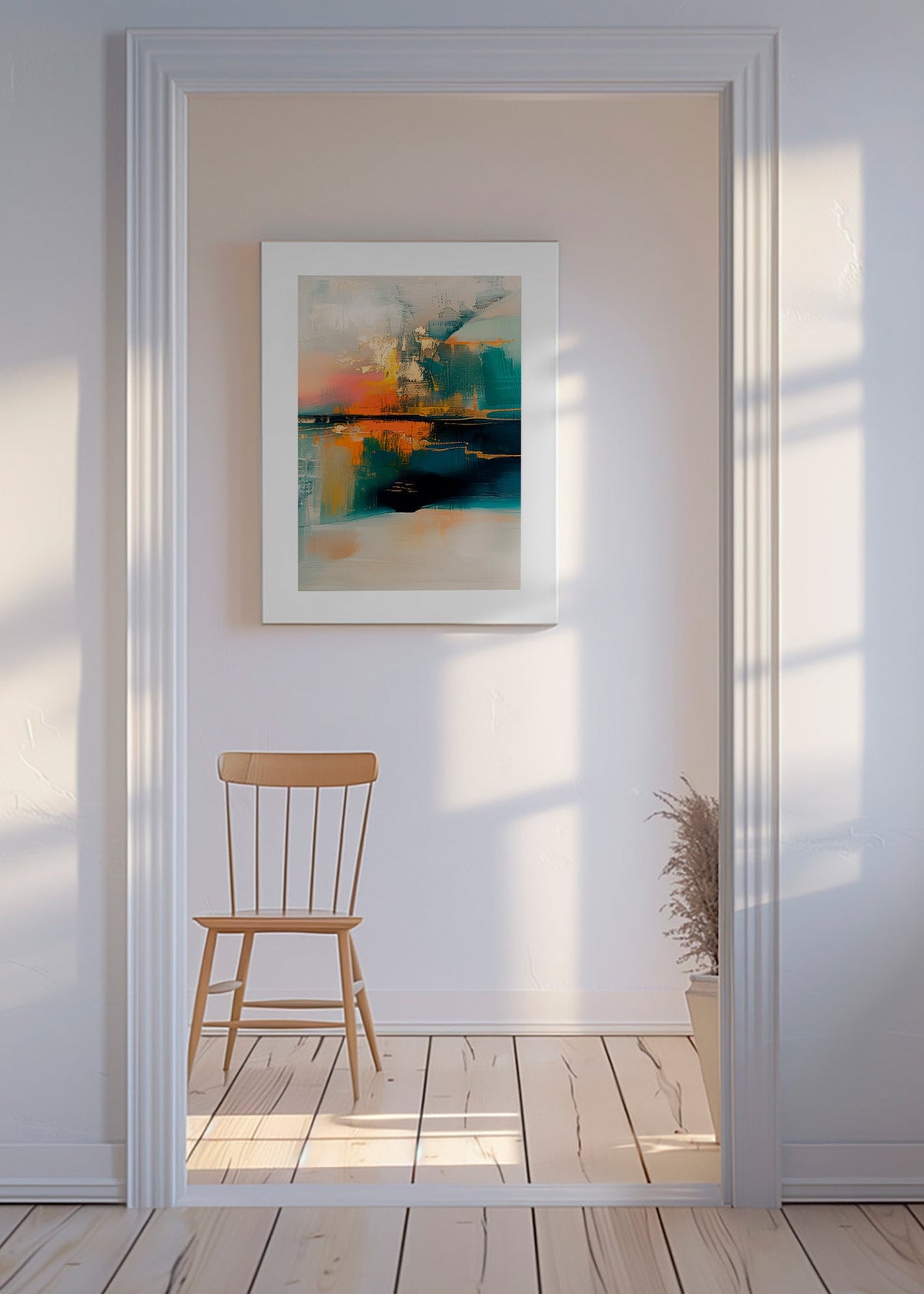 Abstraktes Bild mit Wasserreflexen – Canvas