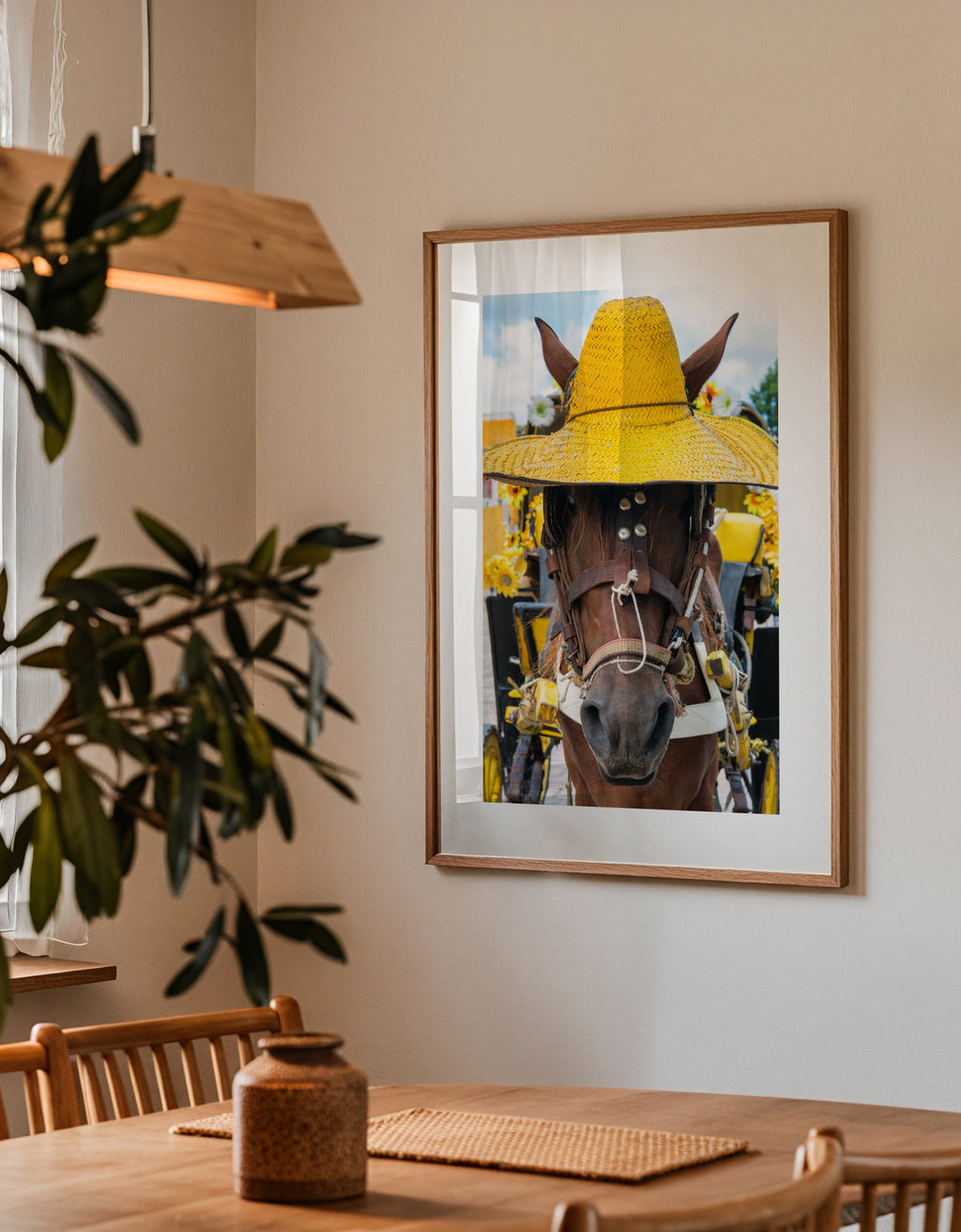 Horse Izamal Yellow City - Framed poster detail