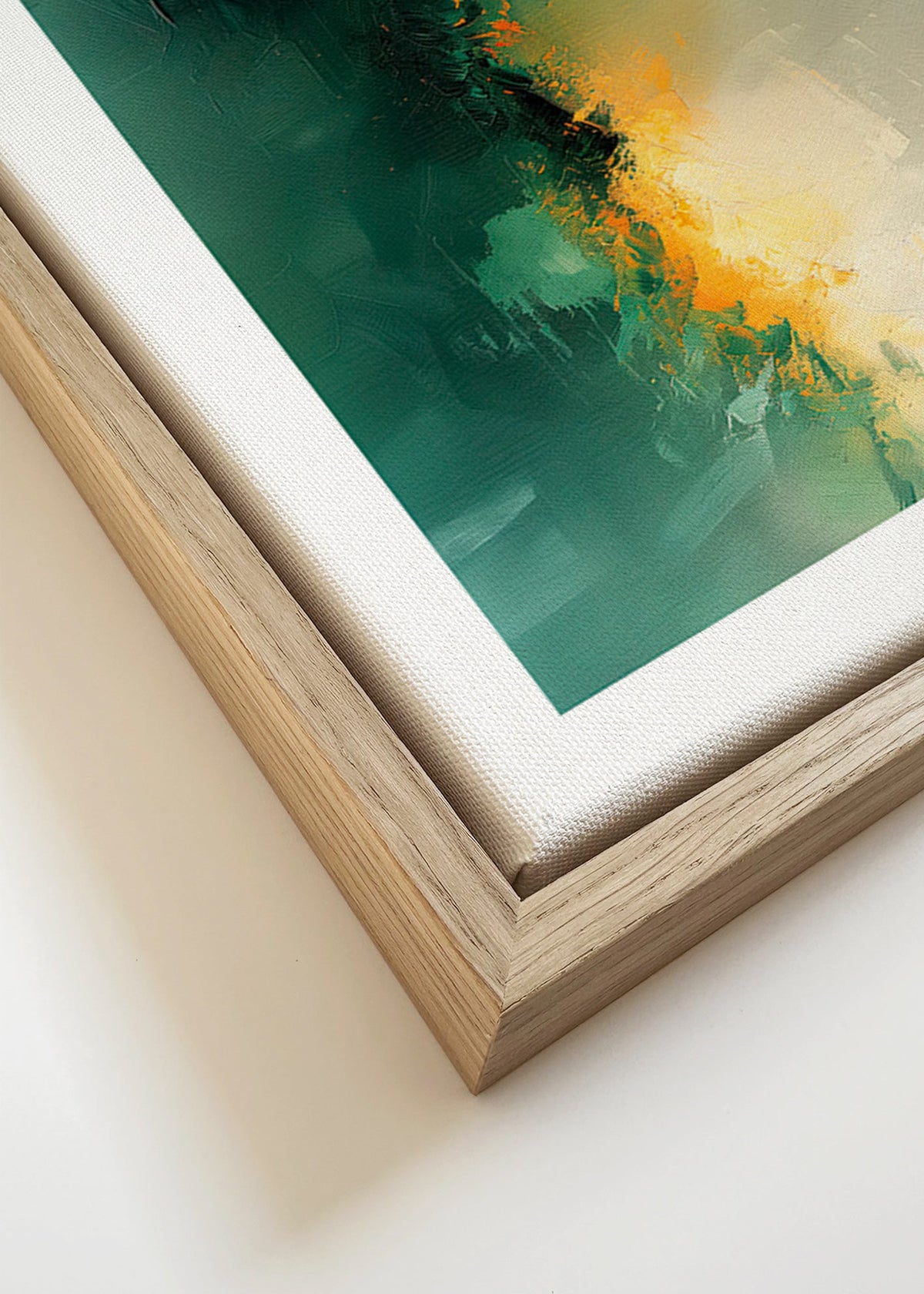 Abstraktes Bild Grün und Gold - Dämmerung – Canvas detail