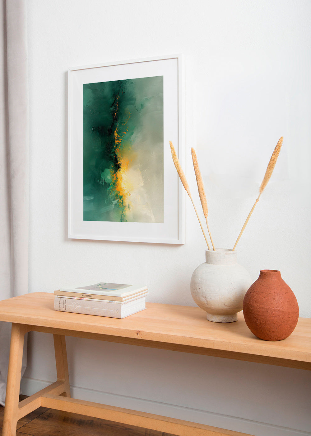 Abstraktes Bild Grün und Gold - Dämmerung – Product1