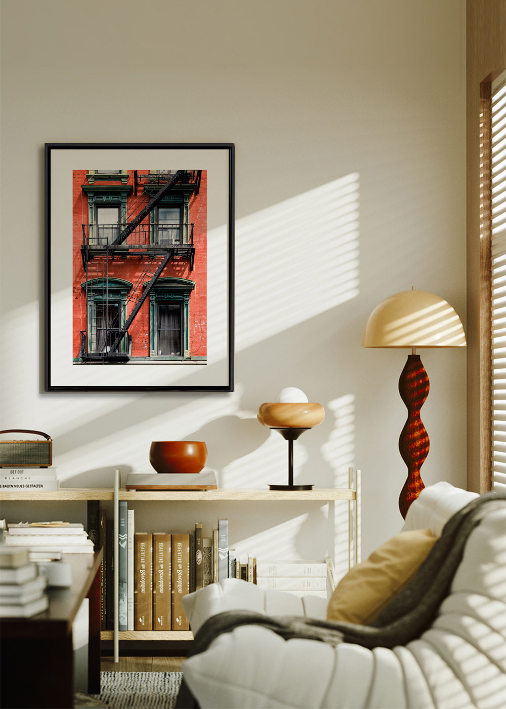 Stadtbild: NY-Fassade mit Feuertreppe – Canvas1