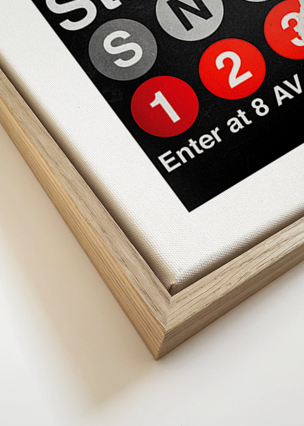 Reiseplakat mit rotem Metro-Schild – Canvas detail