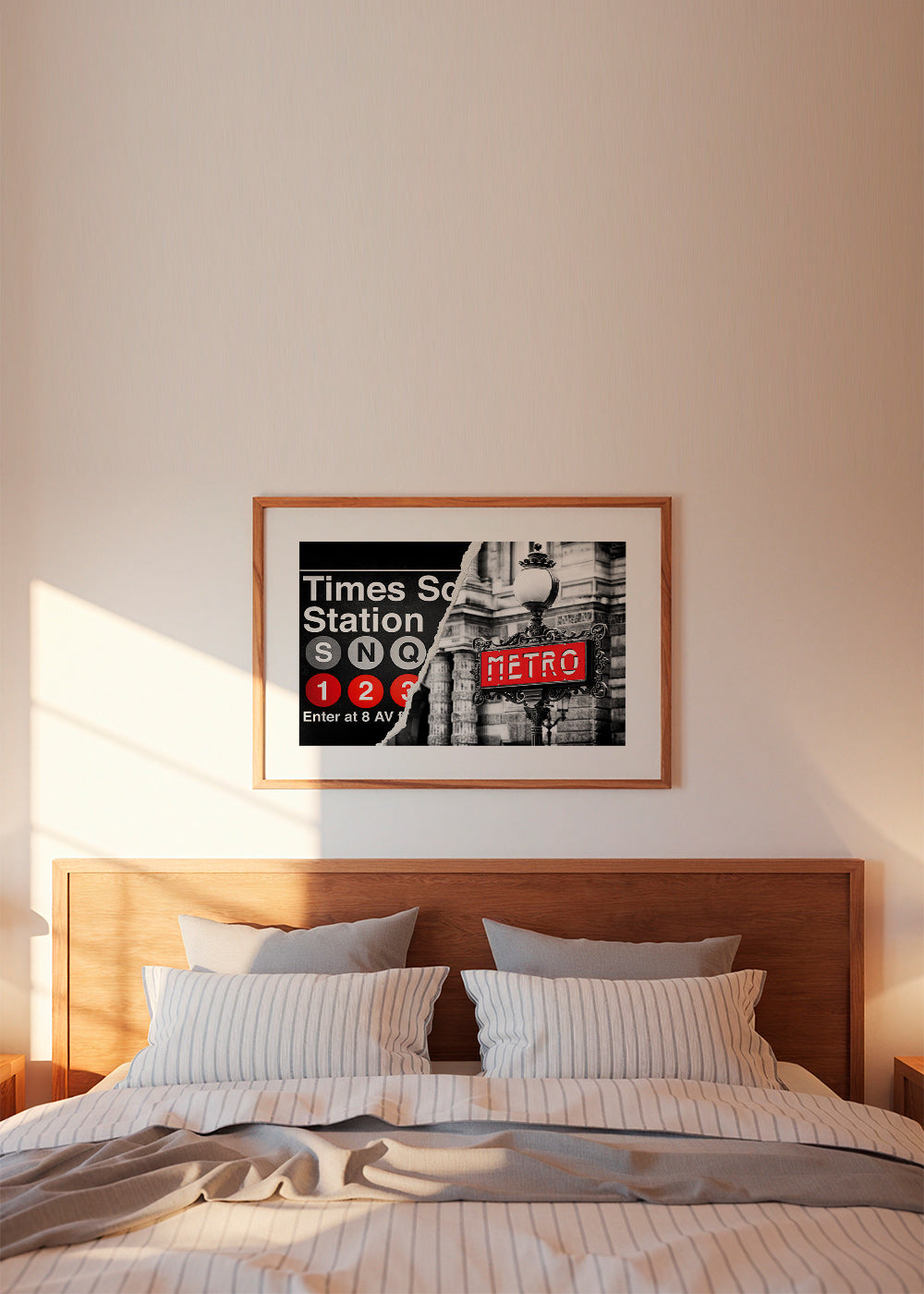 Reiseplakat mit rotem Metro-Schild – Product1