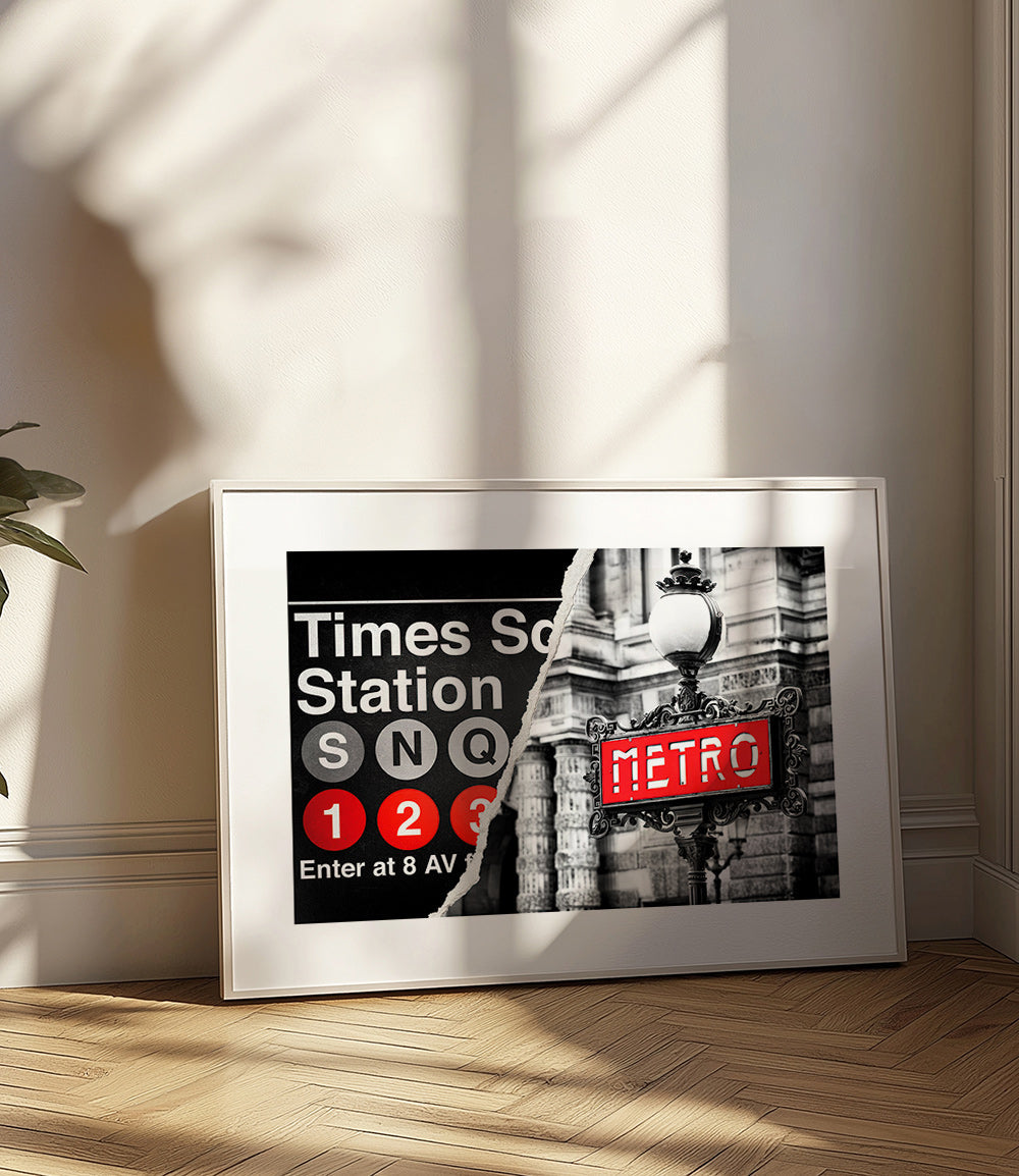 Reiseplakat mit rotem Metro-Schild – Product2