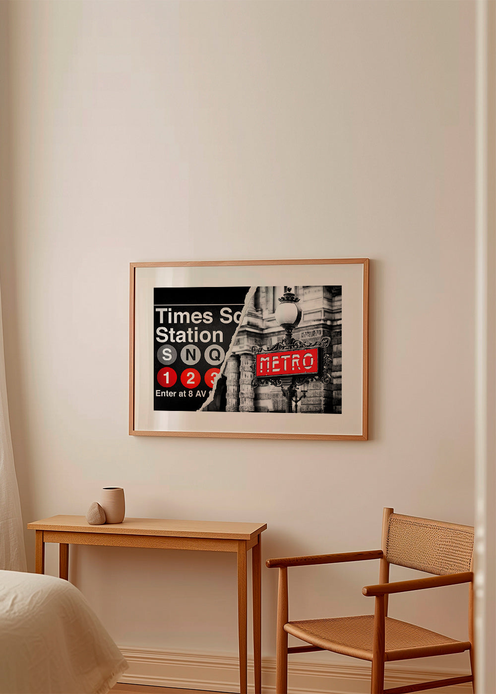 Reiseplakat mit rotem Metro-Schild – Product3
