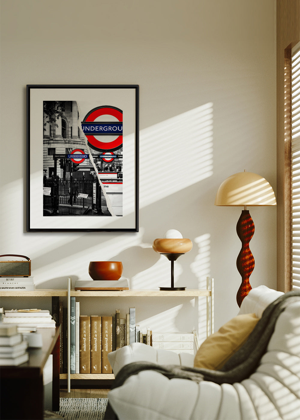 Stadtbild mit Underground-Schild aus London – Canvas1