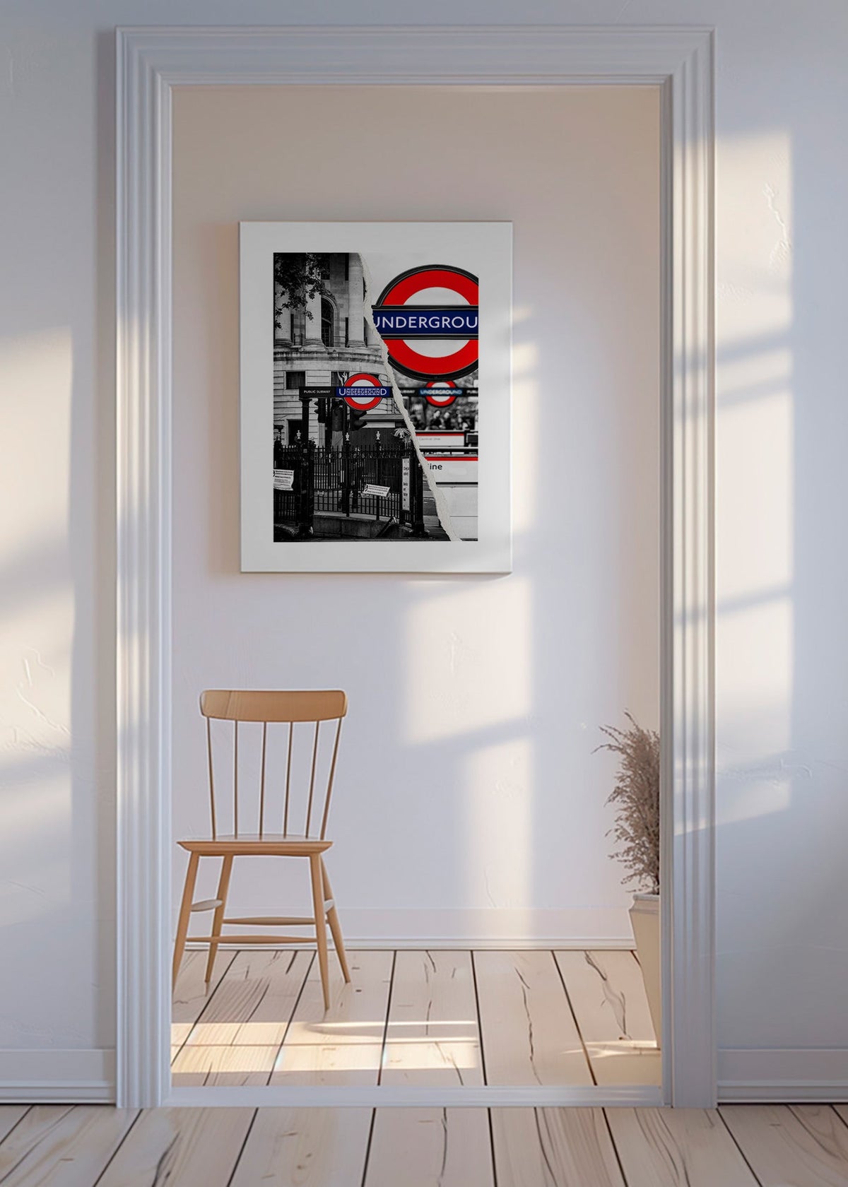 Stadtbild mit Underground-Schild aus London – Canvas