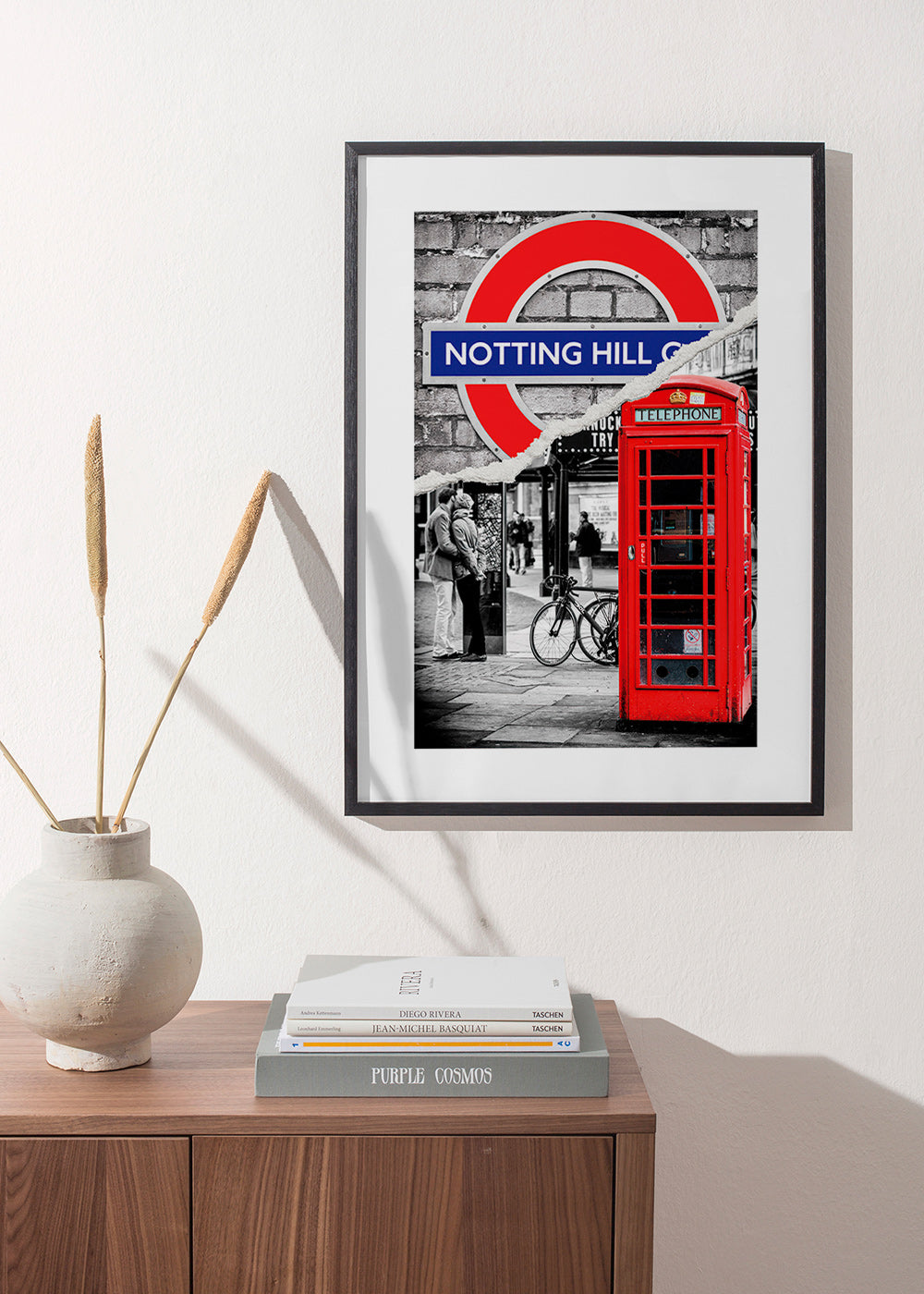 Küchenkunst? Stadtdruck mit rotem Telefonhäuschen Notting Hill – Product1