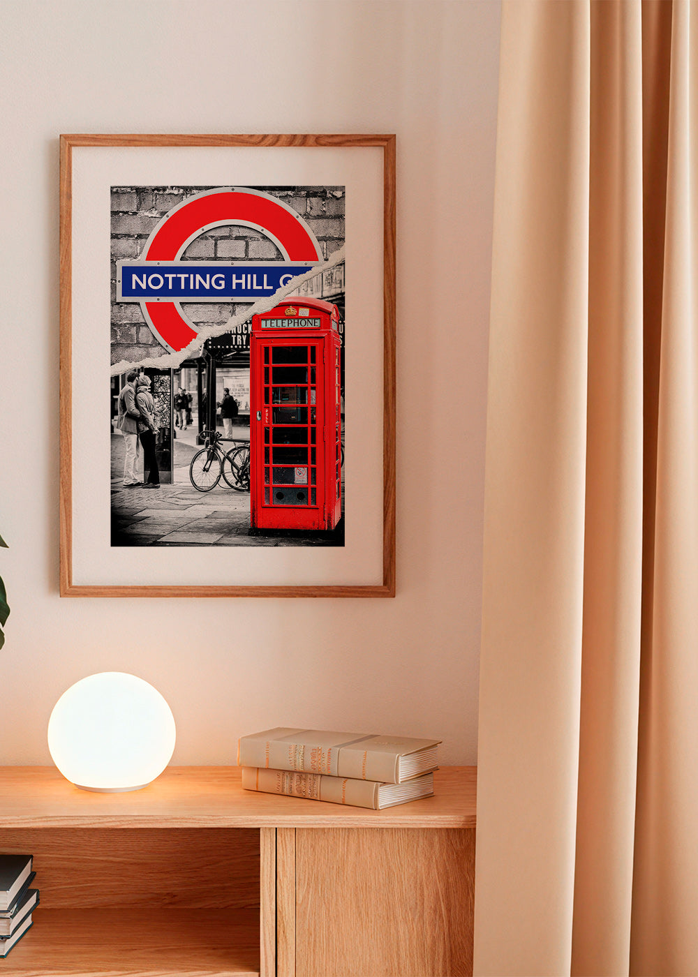 Küchenkunst? Stadtdruck mit rotem Telefonhäuschen Notting Hill – Product2