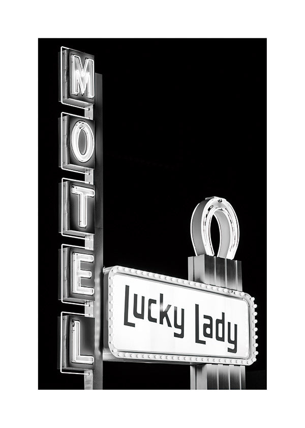 Fotografie Motel Lucky Lady in Schwarzweiß