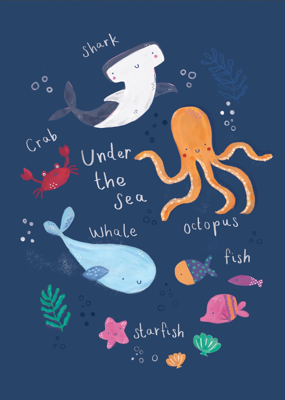 Under the sea kids art print - Unframed art print