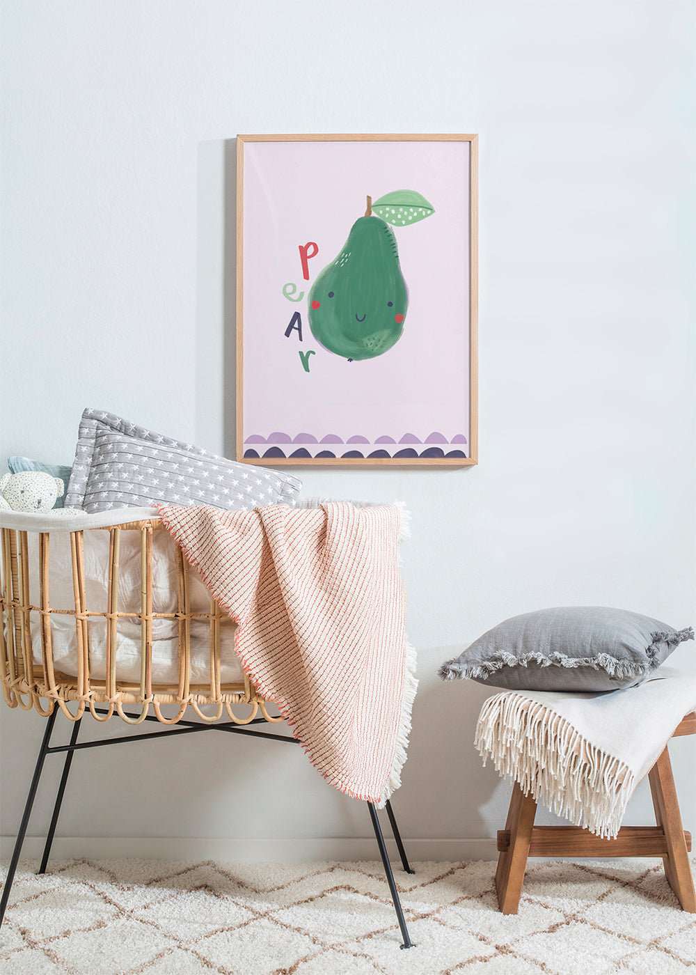 Cute Pear Kids Art Print