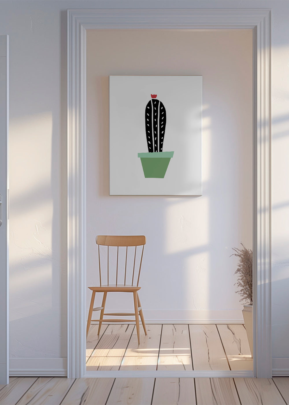 Green pot cactus print