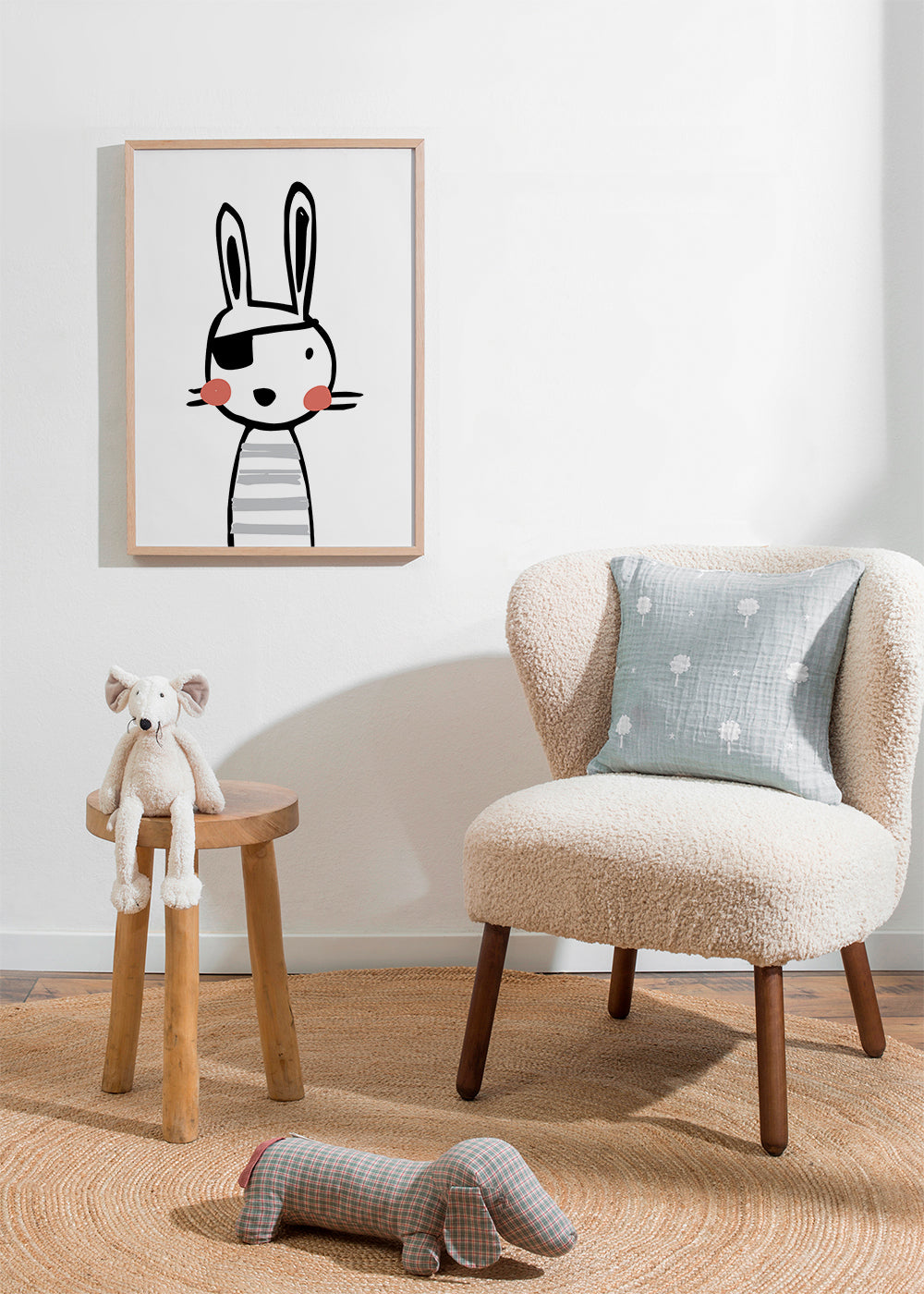 Rabbit pirate kids print