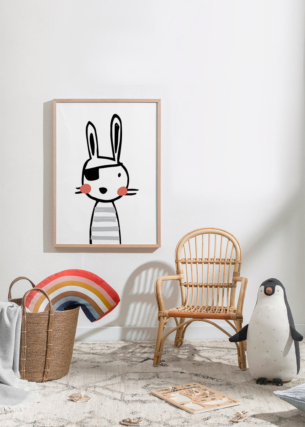 Rabbit pirate kids print