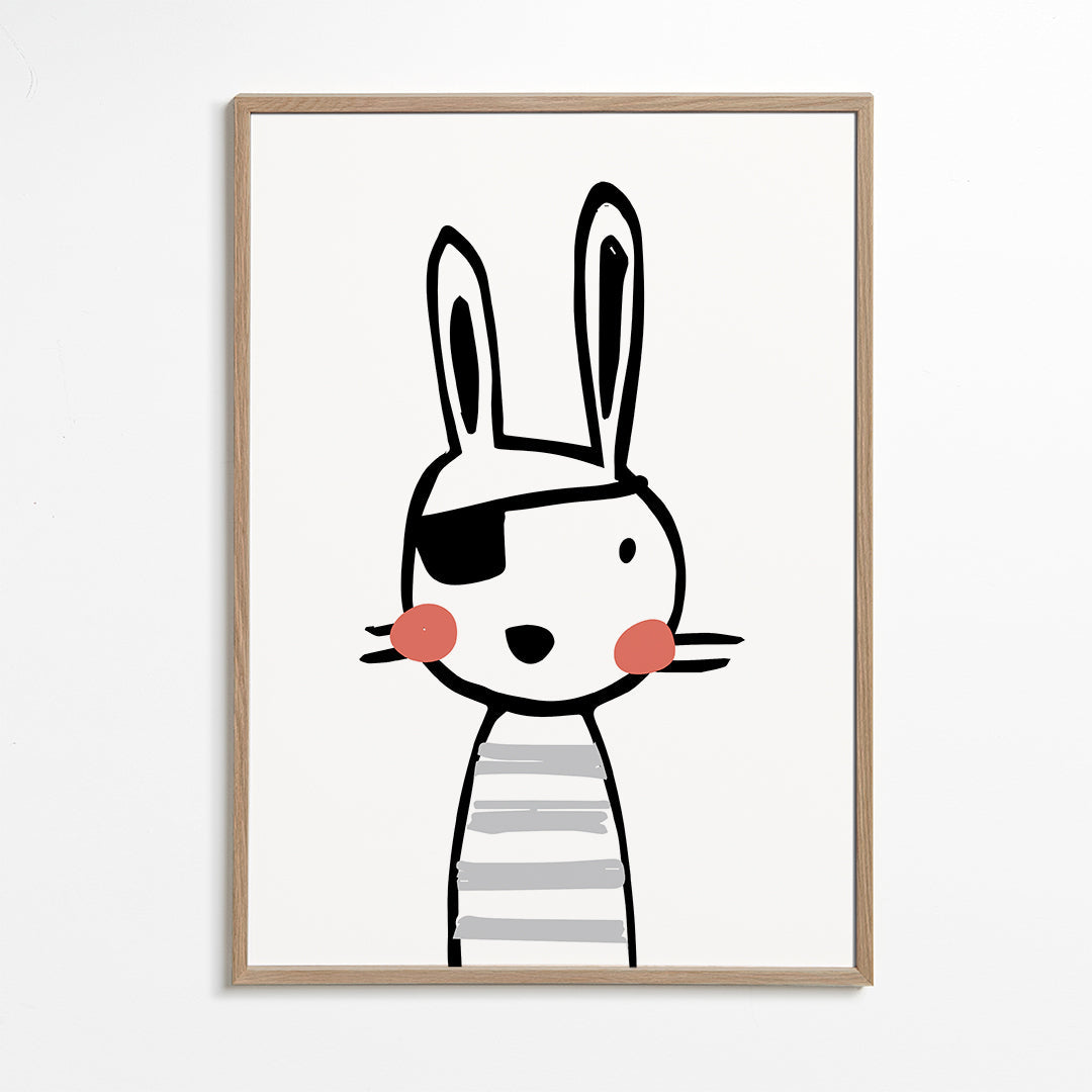 Rabbit pirate kids print