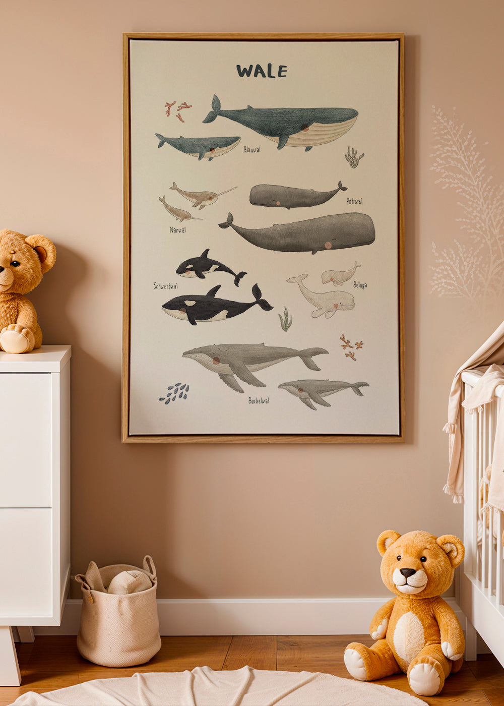 Ballenas fondo blanco (aleman)