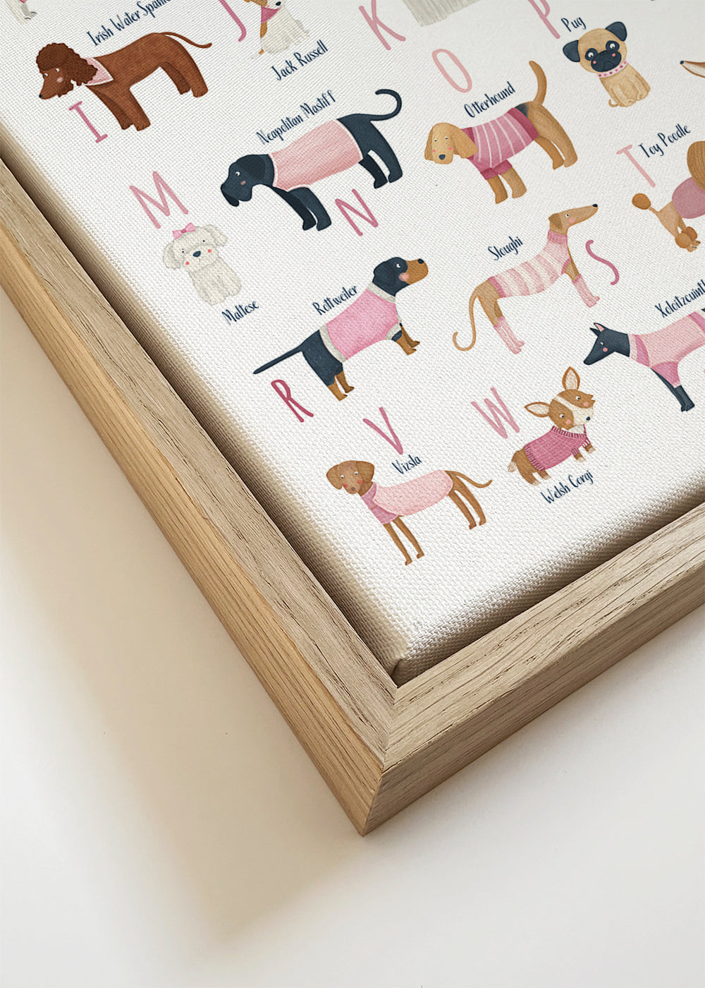 Abecedario con perros (rosa)