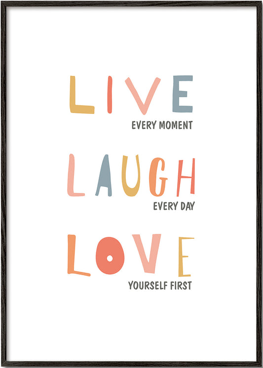 Live Laugh Love Quote colores pastel