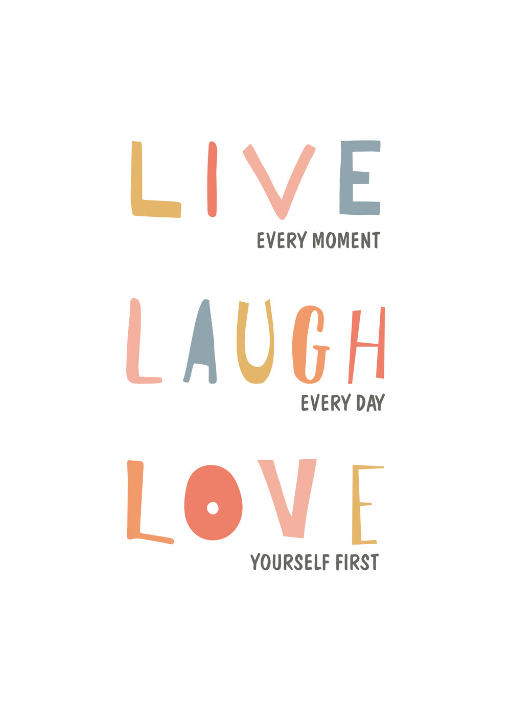 Live Laugh Love Quote colores pastel