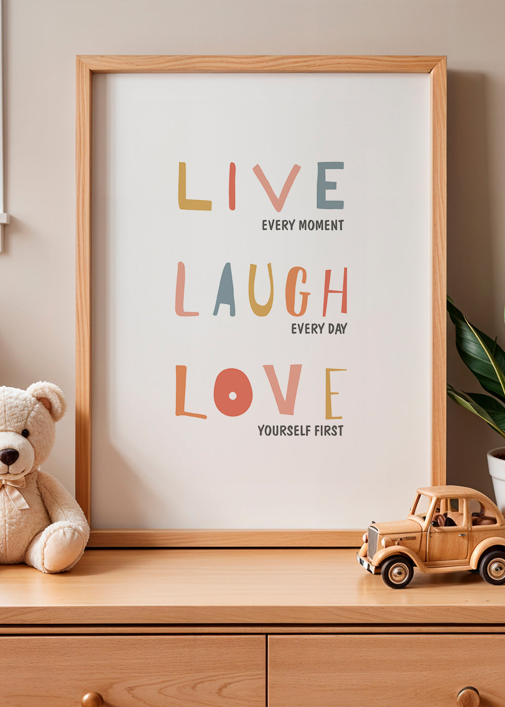 Live Laugh Love Quote colores pastel